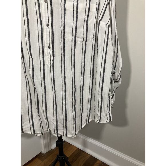 Lucky Brand Womens Size 1X Striped Long Sleeve Button Up Shirt - Picture 2 of 9